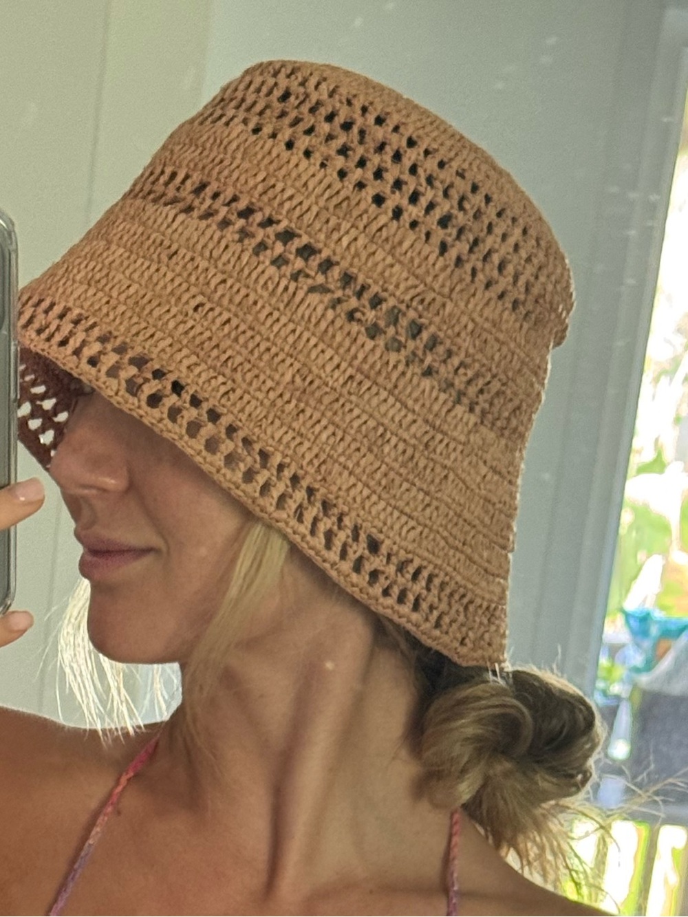 Chloe Crochet Bucket Hat - Tan - Picture 3 of 9